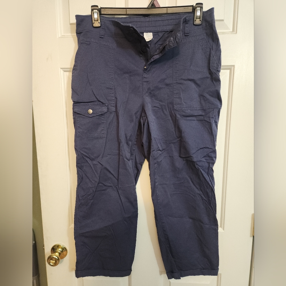 Time and Tru Blue Cargo  Durable Cotton Blend  SEE PICTURES FOR LENGTH